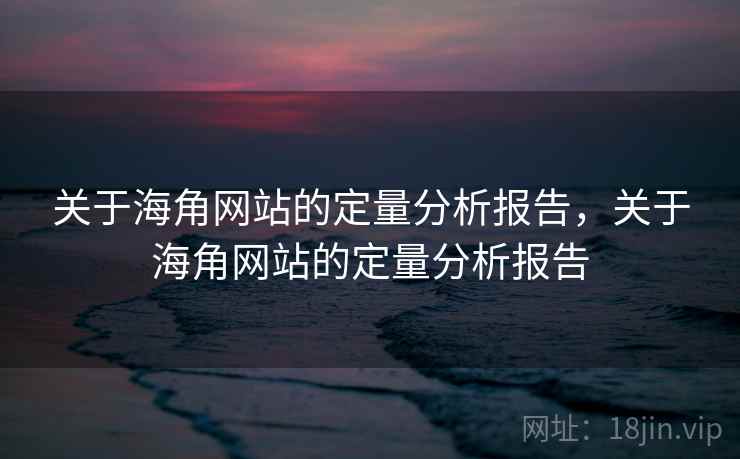 关于海角网站的定量分析报告，关于海角网站的定量分析报告